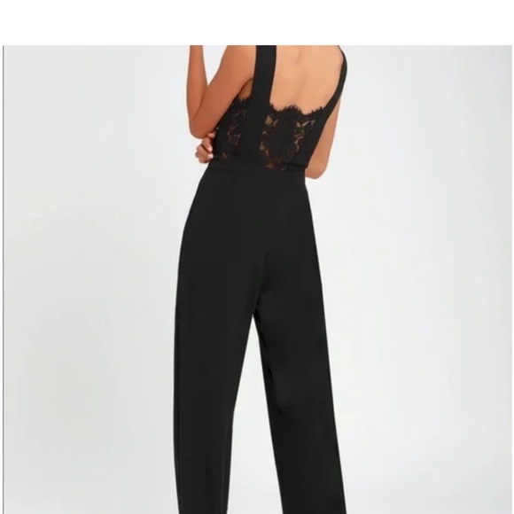 Lulus Pants - Lulu's Black Lace Jumpsuit